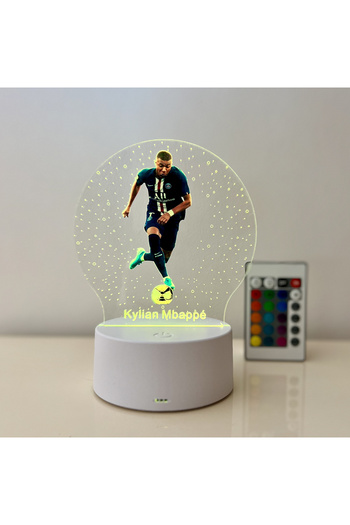 ILUMISHOP LED Night Light, Kylian Mbappe, 16 Colors, with Remote Control, USB Power or 3 AA Batteries