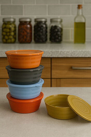 SİHİRLİ AYAKLAR Set of 5 Portable Mini Bowls Suitable for Kids Bowl Set