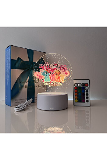 ILUMISHOP LED Night Light, Little Pony, 16 Colors, with Remote Control, USB Power or 3 AA Batteries