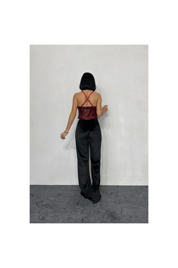 gl00my Impressive Degaje Burgundy Blouse Model