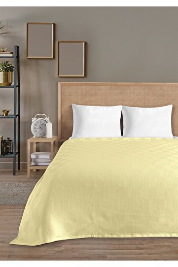 Evim 100% Cotton Double Yellow Hotel Pique Set 200 X 230 cm