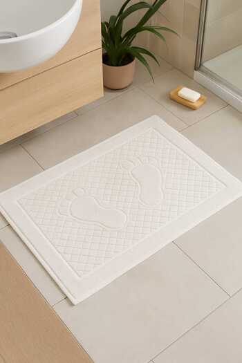 KIZILELMADA 100% Cotton White Foot Towel – 50X70 cm |   Stylish and Super Absorbent Texture