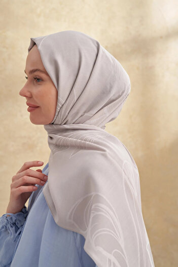 Perla Scarf & More Armanda - Bamboo Felore Pattern Shal - Stone
