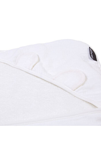 CHILDHOME Hooded towel and bath mitten 80x80 cm, Muslin/Terry Teddy