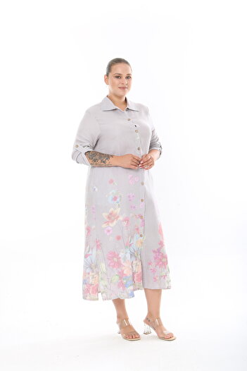 XL Modam Women's Woven Viscosa Printed Plus Size Dress