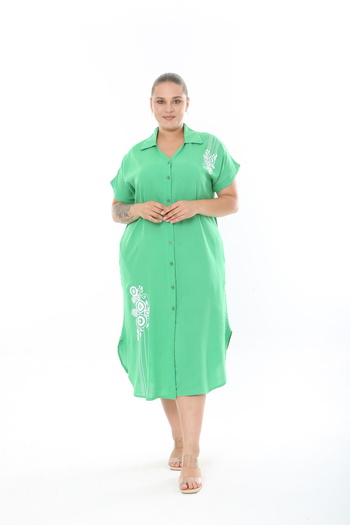 XL Modam Women's Woven Viscos Printed Short Sleeve Plus Size Dress