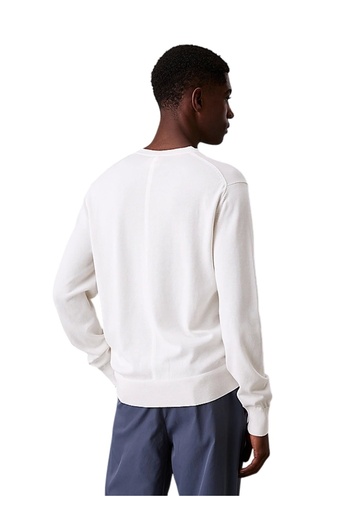 Calvin Klein Men's Crew Neck Supima Cotton Sweater - White