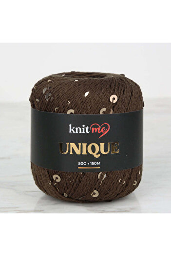 knitme Unique Kahverengi Pullu El Örgü İpi
