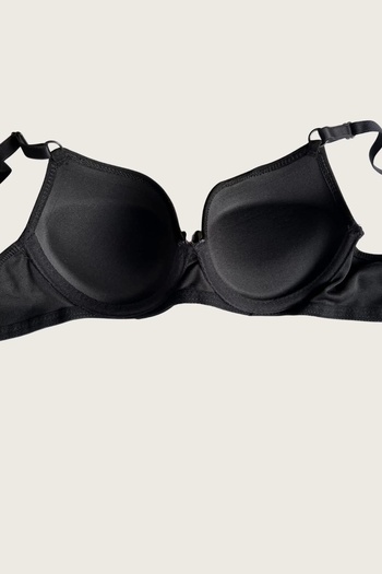 Lissa Litae Black-Tan 2-Pack Micro Fabric Push up Padded Underwire Everyday Support Bra