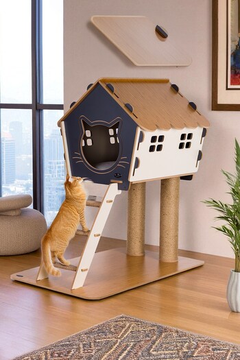 Patihomes Cat House with Ladder |   Scratching Board |   Play House