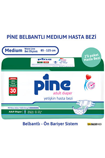 Pine Medium Patient Diaper Set with Waistband + Cleaning Towel |   With Front Barrier – Pack of 5