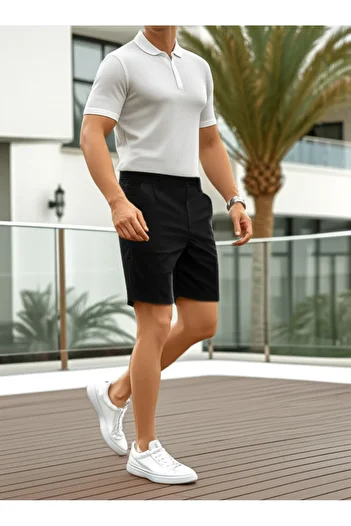 hello7 Men's Stylish Black Bermuda Shorts
