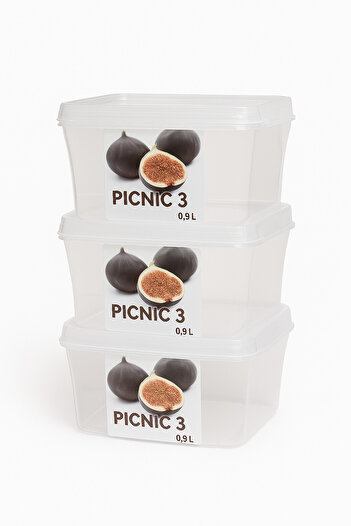 TSUMAB Sharwak Picnic 3 Airtight Food Containers – 3 Pcs Set (0.9L Each)