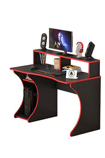 OlcayAksesuar Oyuncu Masası Gamer Model Çalışma Masası Siyah-Kırmızı Model