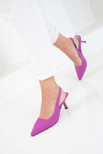SOHO Lilac Matte Satin Women's Classic Heeled Shoes 20782