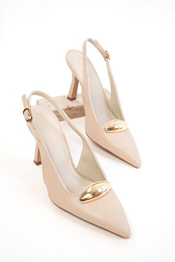 SOHO Beige Women's Classic Heeled Shoes 20800