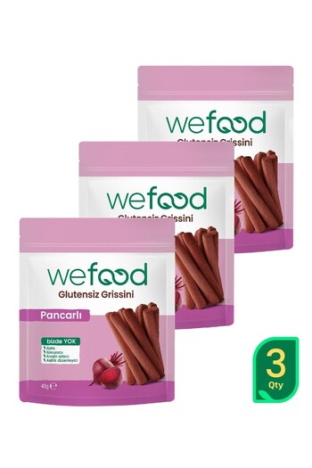 Wefood Gluten-Free Grissini with Beetroot 40 g 3-Pack