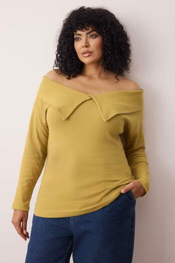 Trendyol Curve Fat Green Camisole Knitted Plus Size Blouse Tbbaw25Af00024