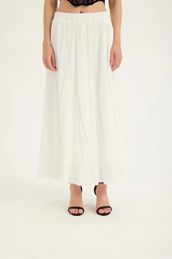 SEVİLEN Long Crush Skirt