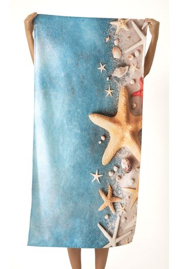 XJIM Soft Textured Digital Printed 100% Cotton Unisex Beach Towel 75X150 Quick Dry Sea Towel