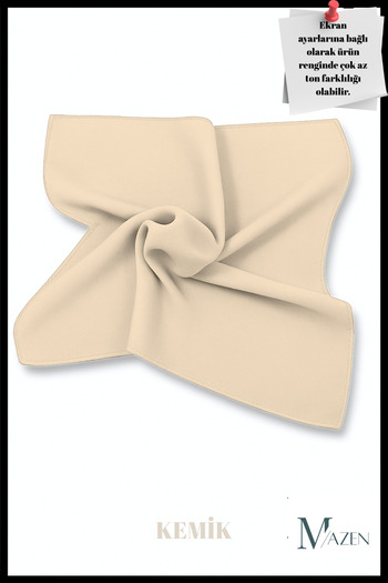 MAZEN Bone Color | Square Chiffon Scarf 45X45 |   Neck Bag Pants Wrist Accessory |   Solid Color Stylish Scarf
