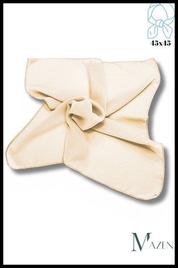 MAZEN Bone Color | Square Chiffon Scarf 45X45 |   Neck Bag Pants Wrist Accessory |   Solid Color Stylish Scarf