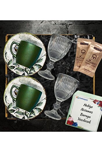 Janset 2-Person Turkish Coffee Cup Set (Color Options Available)