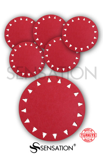 Sensation 6-Piece Felt Patterned Supla Set American Service New Year Concept