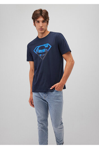 Mavi Μπλουζάκι με στάμπα Superman Navy Blue Regular Fit 0611665-70490