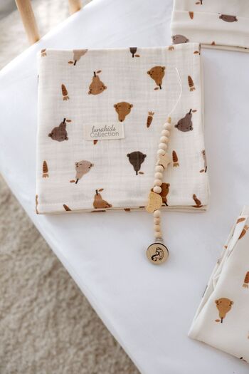 Luna Kids Collection 100% Organic Cotton 6 Piece Newborn Hospital Discharge Set - Pear Pattern