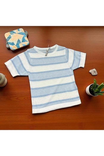 Nanica Kids Tricou cu mânecă scurtă în dungi Albastru
