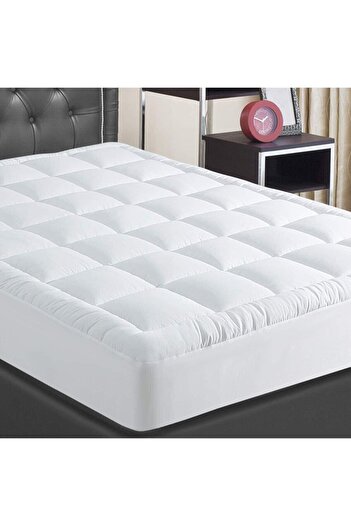 KOZZY HOME Fitted Quilted Sleeping Pad 400Gr, 100% Micro Cotton Fabric, Siliconized Fiber
