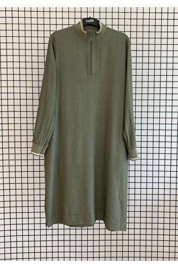 Armine Zippered Trend Tunic 25Yt433 Khaki