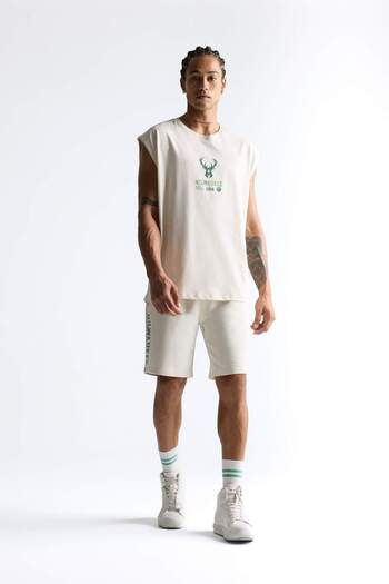 DeFacto Defactofit Nba Milwaukee Bucks Oversize Wide Fit Crew Neck Singlet E4859Ax25Au