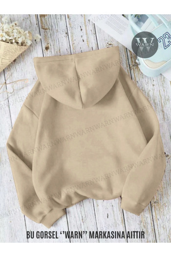 warn Φούτερ με κουκούλα 3 νήματα, χειμερινό Unisex, βαμβακερό, χοντρό