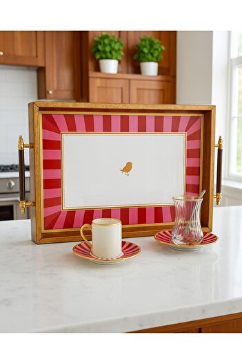 Onedekor Iwon Pink Bird Tea Coffee Set 25 Pieces