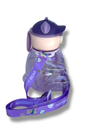 madam gold Transparent Teddy Bear and Hat Water Bottle New Model 5 Colors
