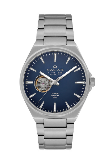 Nacar Sapphire Glass Classic Silver Men's Wristwatch Nc33-258378-Alm
