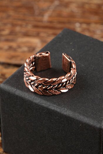 SUMRA Handmade Motif Pure Copper Unisex Ring Spf-Y-006