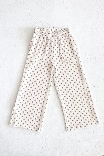 Monila Girl's Crinckle Fabric Wide Leg Comfortable Pants with Elastic Waist