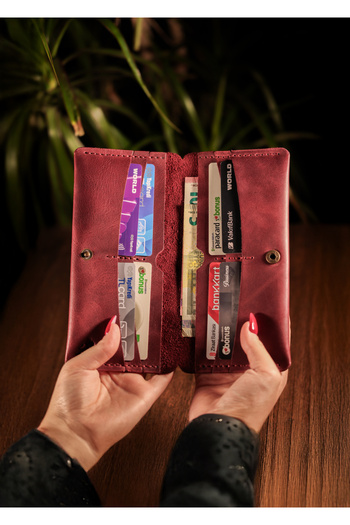 Derimoda Genuine Leather Long Wallet – Handmade Vintage Sti