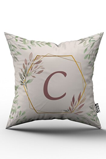 SasoHome Κάλυμμα μαξιλαριού Letter Throw - Letter C - Letter Διακοσμητικό Ψηφιακό Εκτυπωμένο Μαξιλάρι Ριχτάρι - Μαξιλαροθήκη