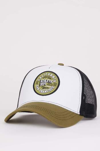 DeFacto Men's Label Printed Woven Baseball Basketball Cap D7834Ax25Sm