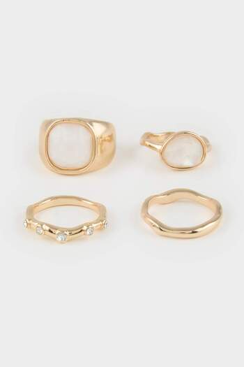 DeFacto Women's 4-Piece Gold Ring E8572Axns