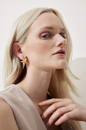 DeFacto Women's Star Gold Earrings E6457Axns