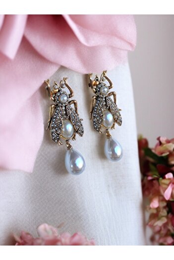 FAYRA ACCESSORIES Fly Earrings with Pearls