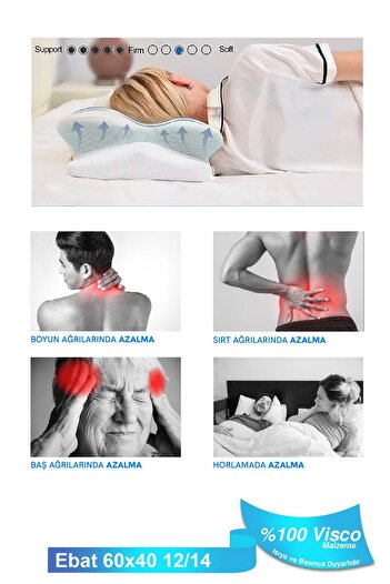 viscoday Ortopedik Visco Yastık Boyun Fıtığı Boyun Ağrısı Destekli Güzellik Yastığı Royalrelax