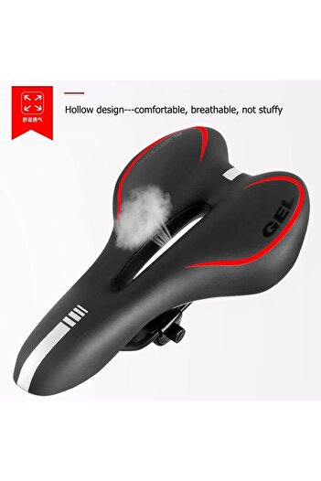 Ümit Bicycle Saddle Gel with Air Channel Soft Gel Red Striped