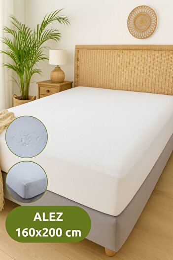 Serstil 160X200 Double Elastic Mattress Pad – Waterproof, Stain Resistant, Soft Textured Mattress Protector