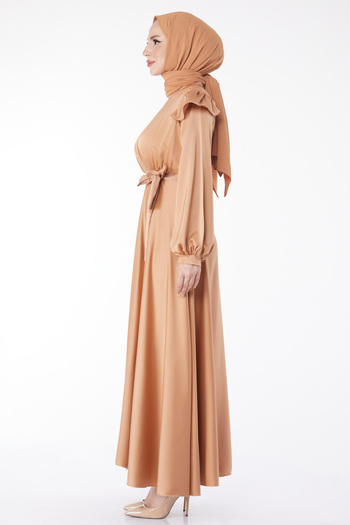 TOFİSA Βραδινό φόρεμα Princess Sleeve Φόρεμα Mink - 24887
